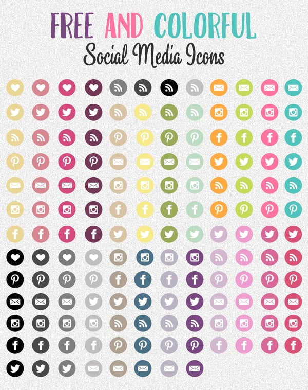 free and colorful social media icons
