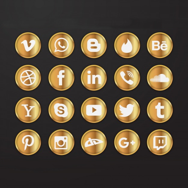 9 Social Media Icons - PSD Vector EPS Format Free 