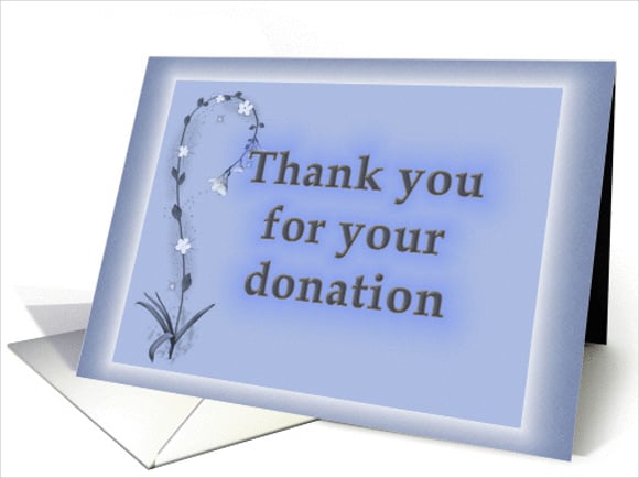 thank you donation card