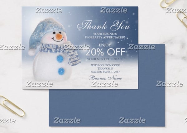 holiday thank you business card1