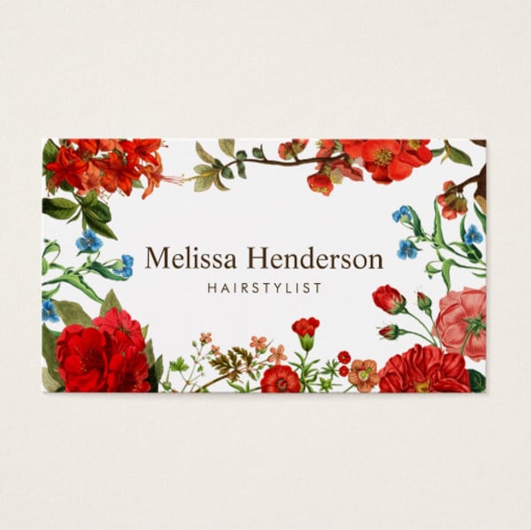 vintage floral business card