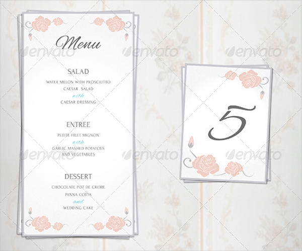 luxury bridal event menu