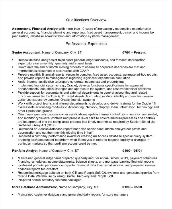 accountant resume pdf format