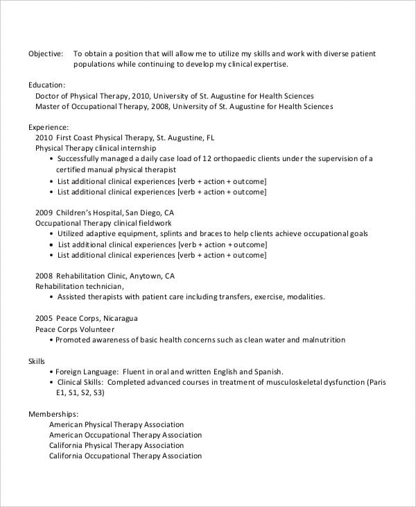resume sample for general work