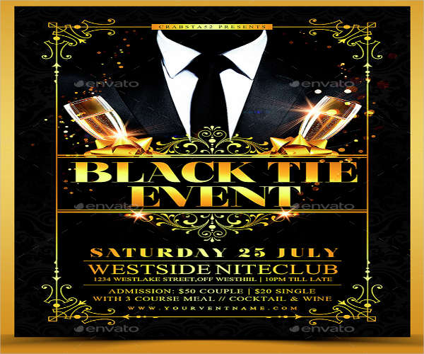 black tie work event menu