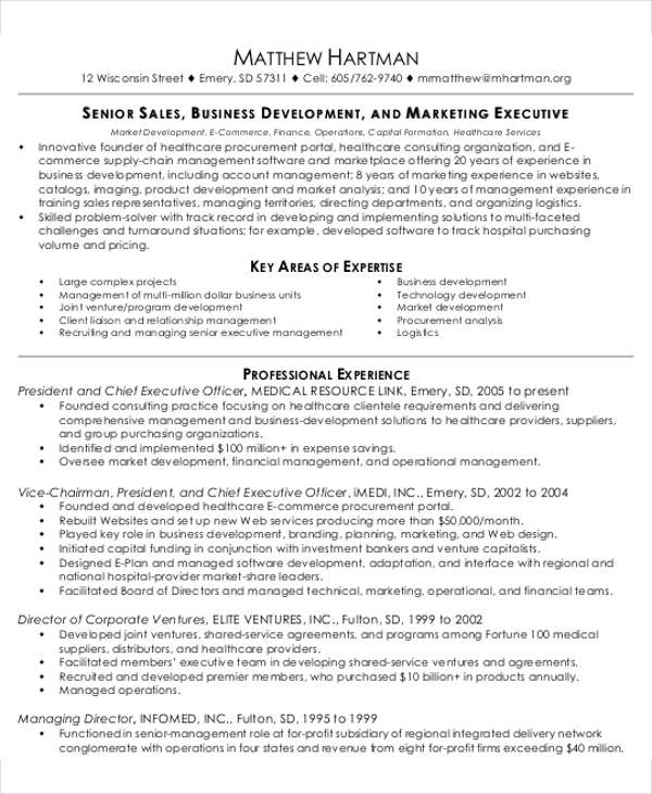 new business development resume