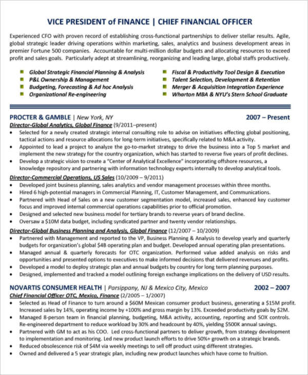 22+ Best Finance Resume Templates - PDF, DOC