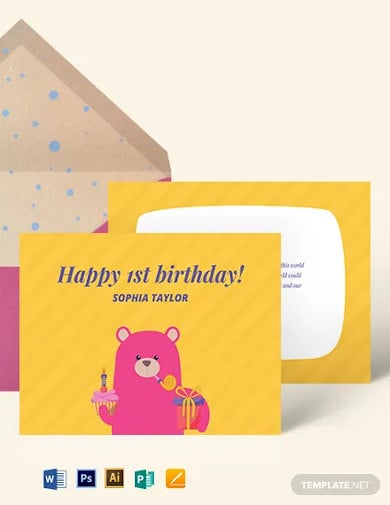 st birthday greeting card template