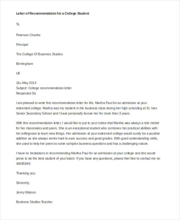 45+ Free Recommendation Letter Templates
