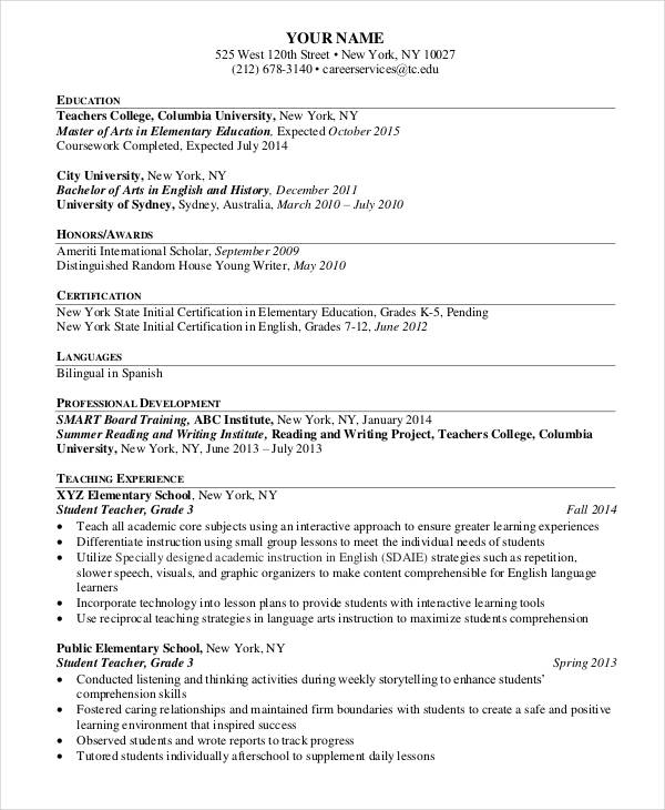 15+ Professional Education Resume Templates PDF, DOC