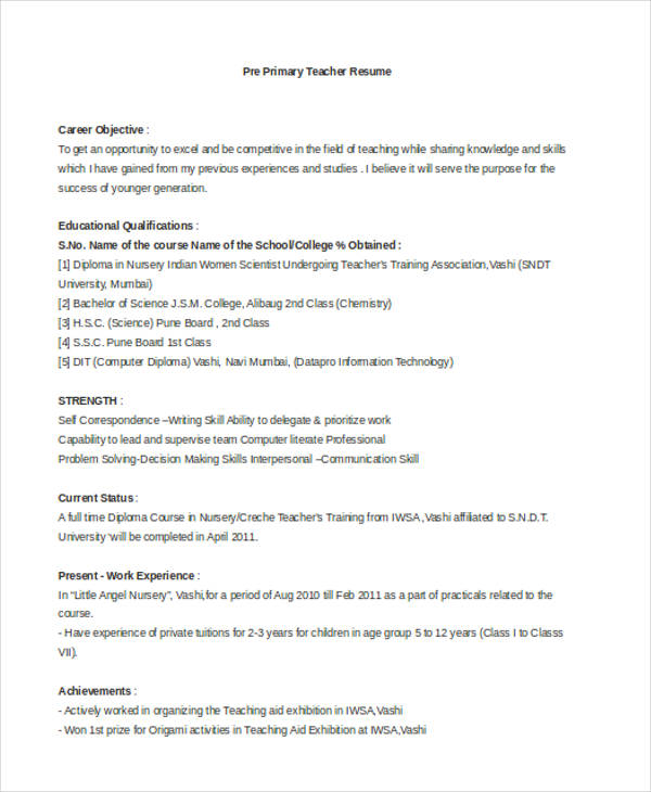 Sample Cv Of English Teacher Free Samples Examples Format Resume 