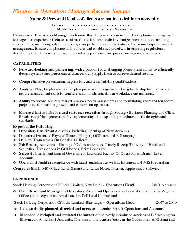finance operations manager resume1