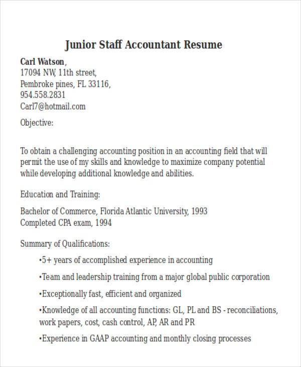 junior staff accountant resume1
