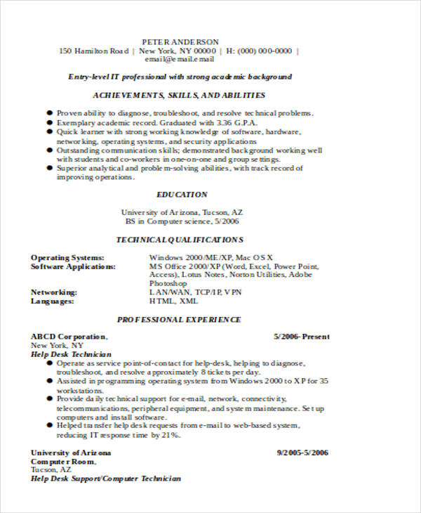 35+ IT Resume Templates in Word