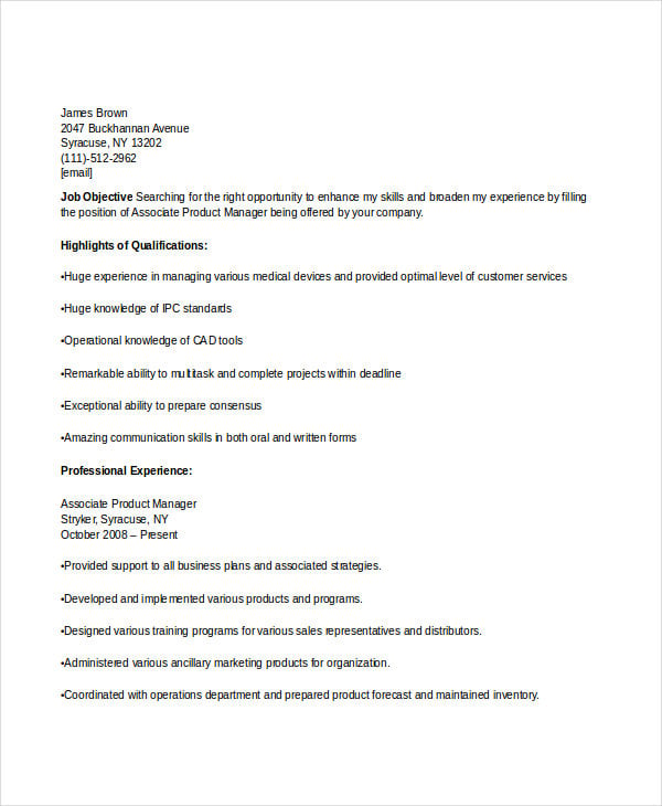 Manager Resume Sample Template 48 Free Word Pdf Documents