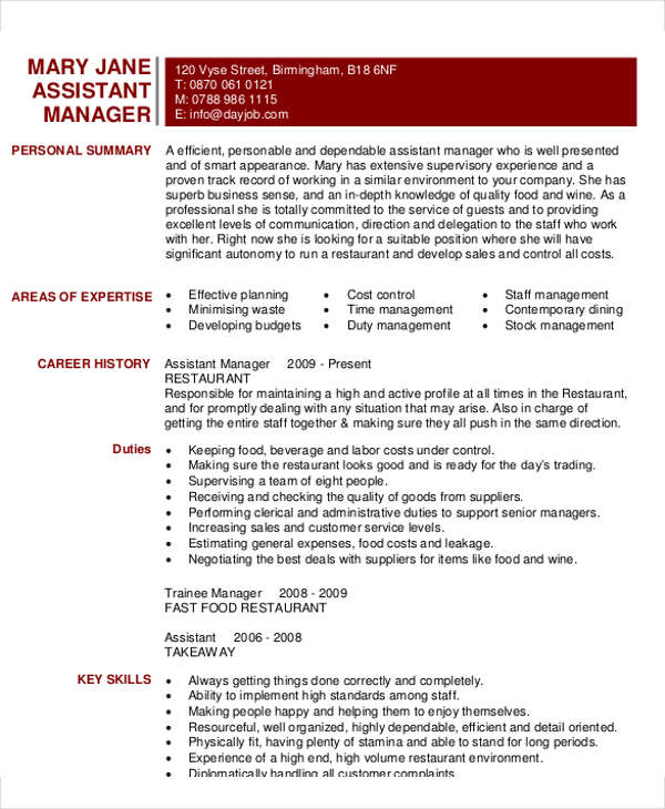 56+ Manager Resumes in PDF