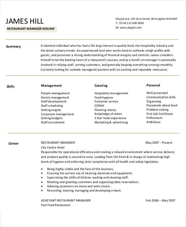 restaurant-manager-job-resume