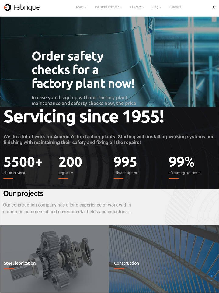 industrial wordpress theme