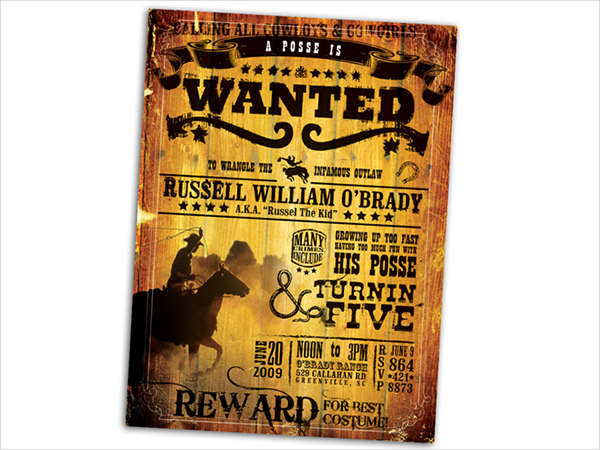 free wanted poster invitation