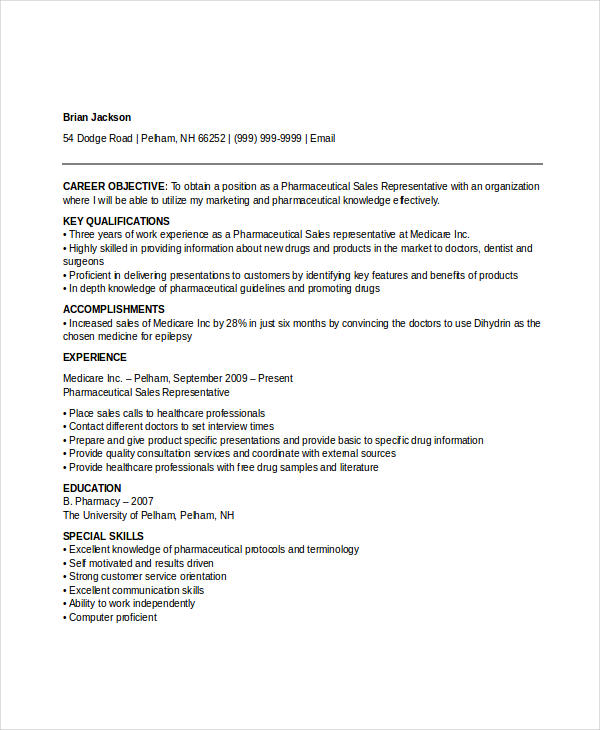 18+ Professional Sales Resume Templates - PDF, DOC | Free & Premium ...