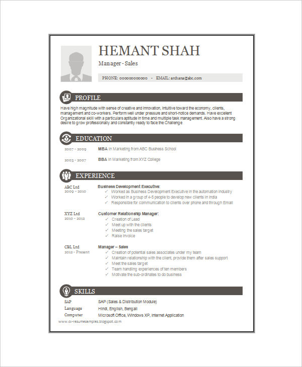 16 E Page Resume Templates