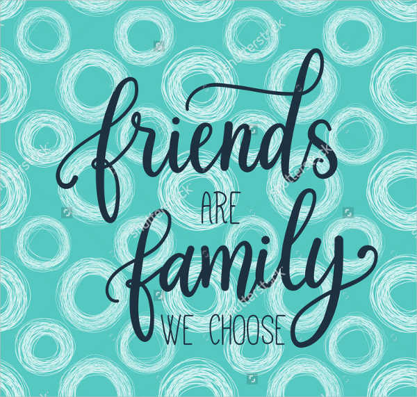 friends and family quote poster