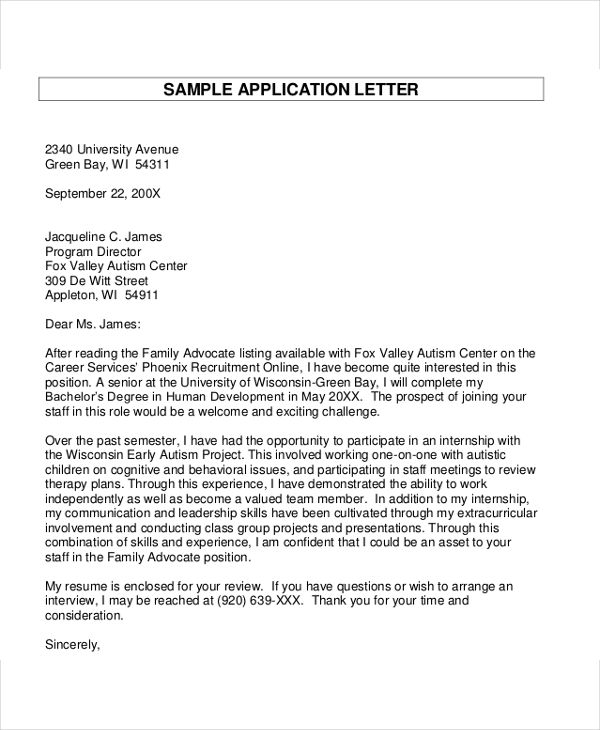 41 Application Letter Templates Format DOC PDF