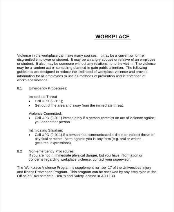 workplace emergency action plan