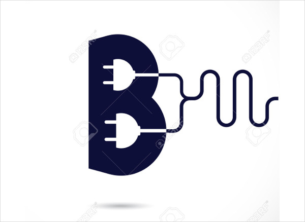 electrical letter logo vector