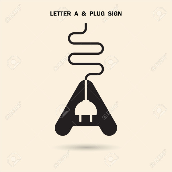 abstract electrical letter logo