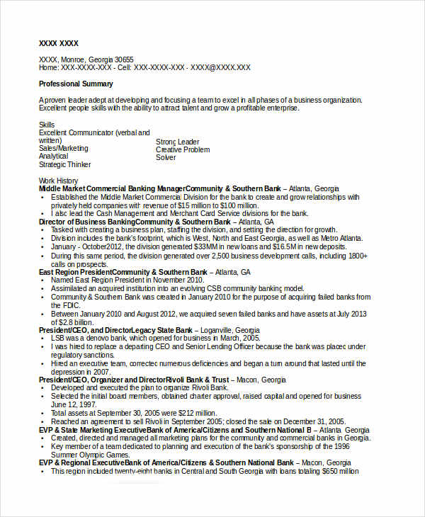 banking resume samples 48 free word pdf documents