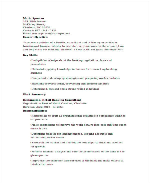banking resume samples 48 free word pdf documents