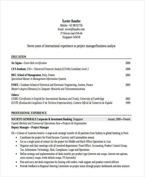 49  banking resume templates in pdf