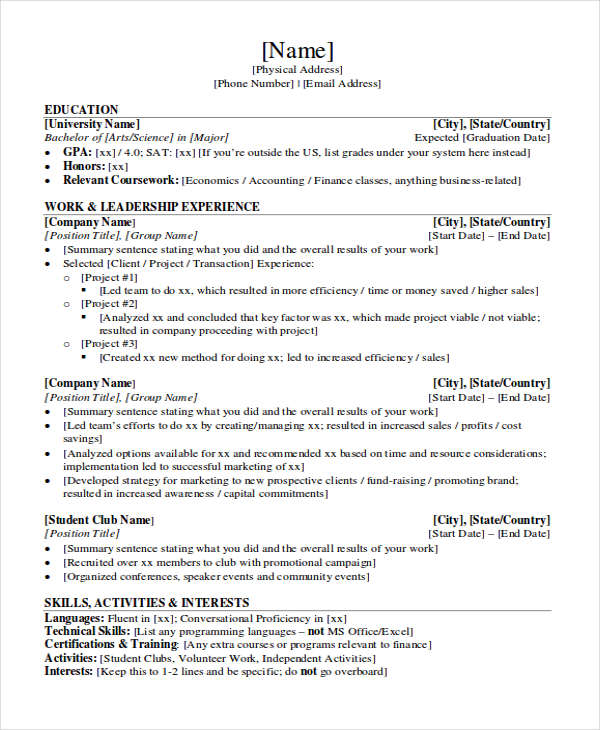entry level investment banking resume4