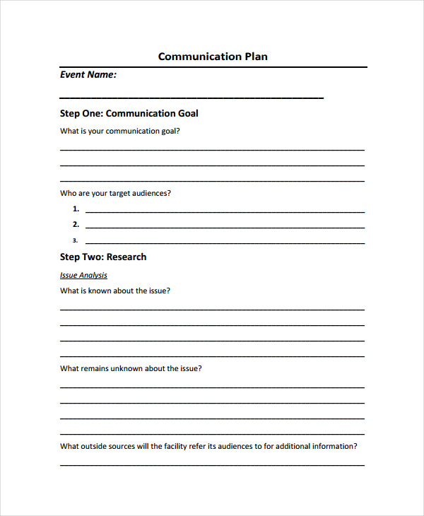 Free Communication Plan Template - 40+ Free Word, PDF Documents Download