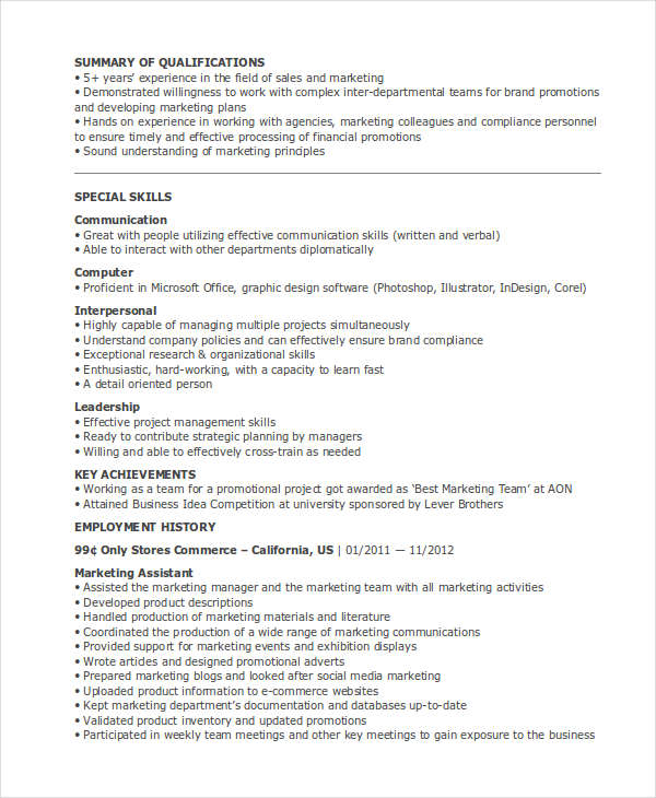 marketing executive assistant resume5