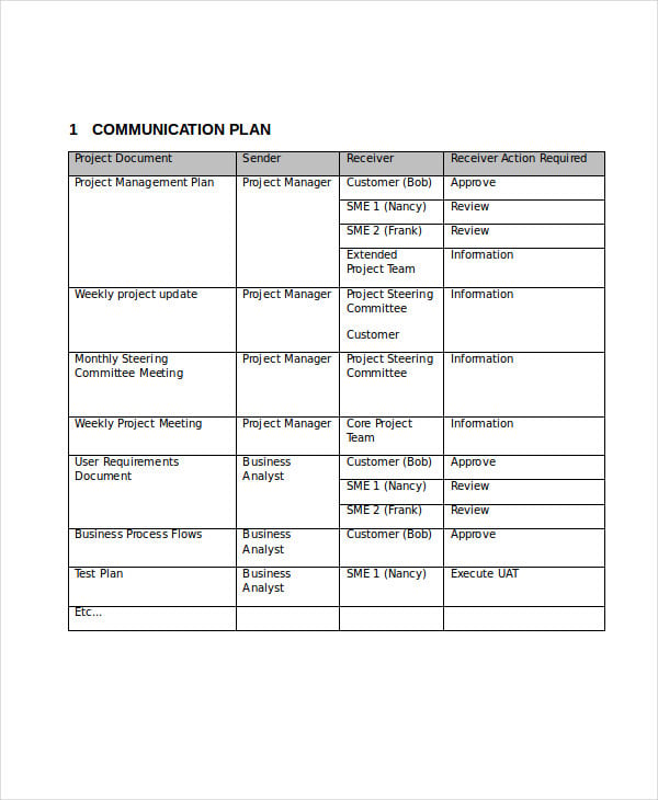 business communication plan pdf
