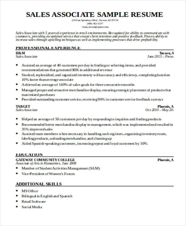 30+ Sales Resume Design Templates - PDF, DOC