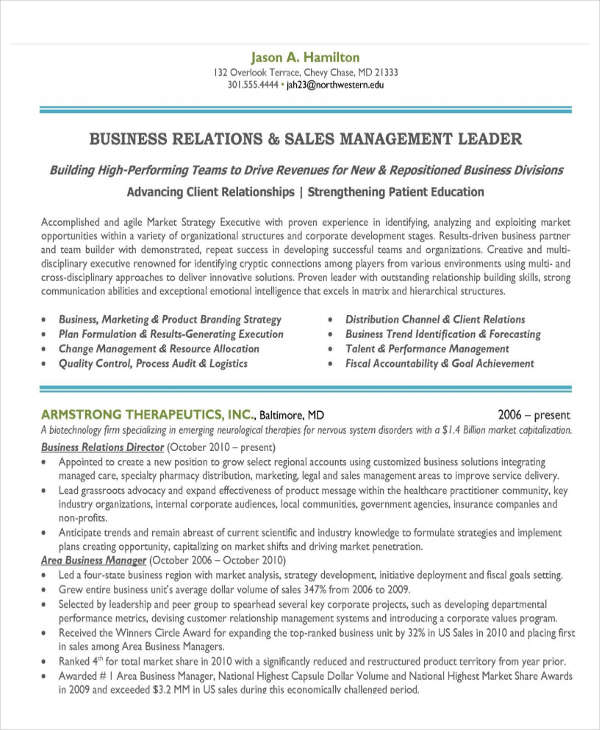 sales and marketing manager resume9