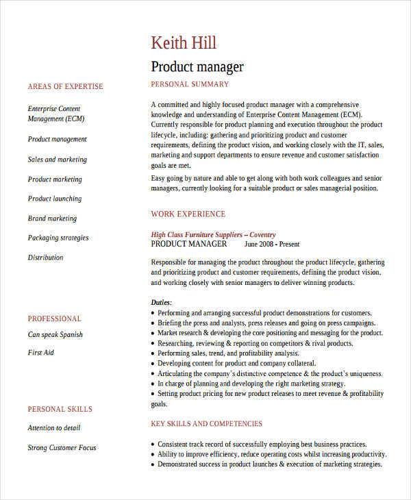 product marketing manager resume8