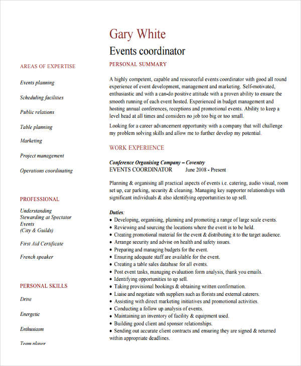 marketing event coordinator resume4