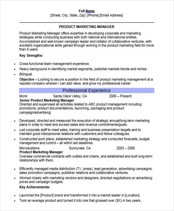 30+ Professional Marketing Resume Templates - PDF, DOC ...