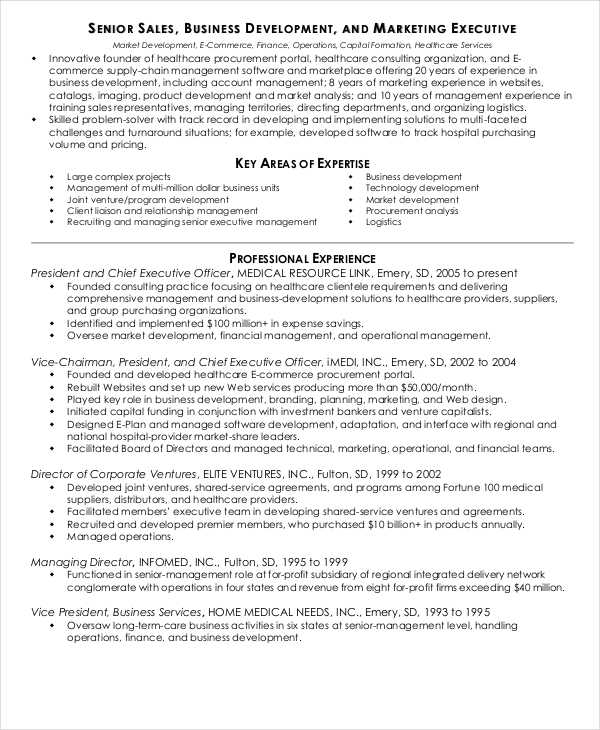 business development marketing resume