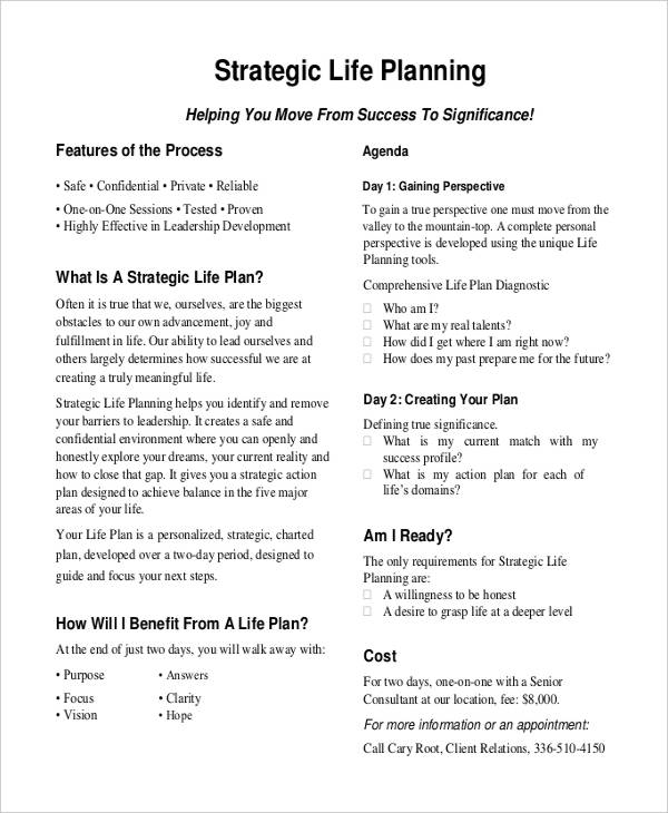 strategic life plan pdf
