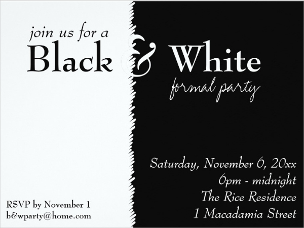 9 Black and White Party Invitation Designs Templates PSD AI Word EPS