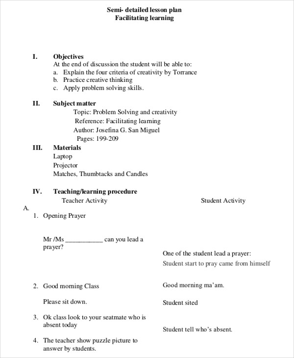 47 Lesson Plan Samples