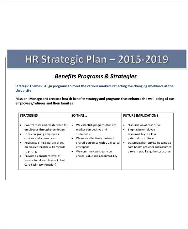 hr department strategic plan