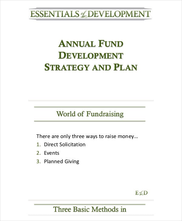annual fund strategic plan