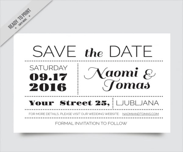 free black and white party invitation