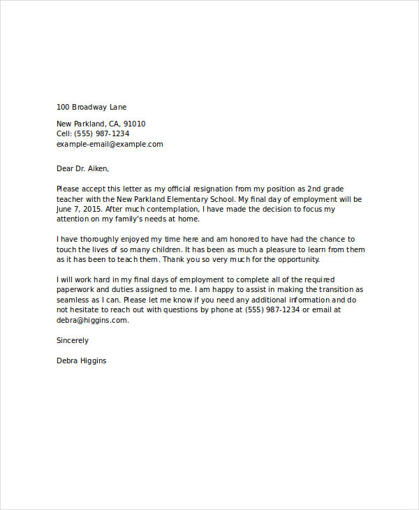 8-standard-resignation-letter-templates-free-word-pdf-format-download